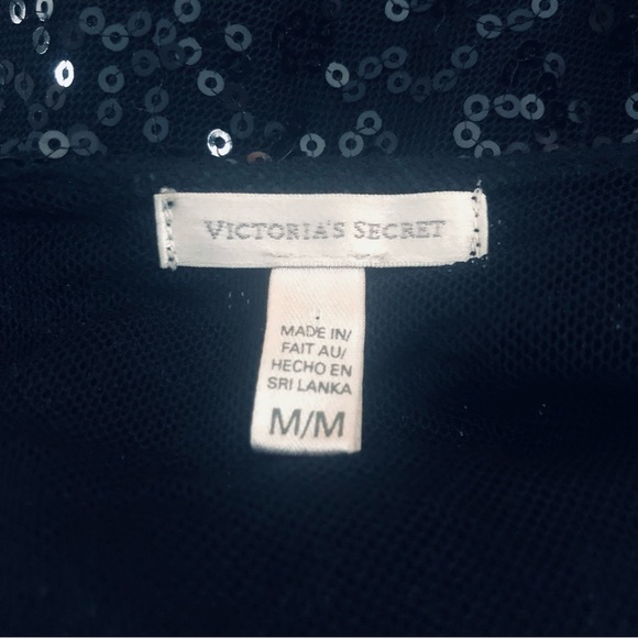 VTG Y2K Victoria’s Secret VS Black Sequin Sparkle Mini Slip Dress M Racerback - Picture 8 of 9